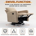 thumbnail image 5 of Lovableguy Modern Swivel Recliner Chair,Velvet Manual Button Nursery Glider Reclining Chair with Footrest,Comfy Upholstered Rocking Chair Living Room,Bedroom,Camel, 5 of 8