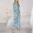 thumbnail image 3 of Logiee I Am A Fan Popcorn Print Womens Pajamas Set,Long Sleeve Sleepwear,Button Down Lounge Set 2 Pieces,Soft Nightwear Pjs Set-X-Large, 3 of 7
