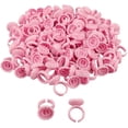 thumbnail image 1 of 120 Pcs Bagues de Colle, Bagues de Colle pour Cils Jetables Support de Colle pour Cils en Plastique Bagues de Colle pour Extensions de Cils Gobelets de Colle Anti-Éclaboussures pour Extensions de Cils Adhésif (Rose), 1 of 3
