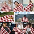 thumbnail image 5 of Farmhouse Buffalo Plaid Cooling Blanket, Lightweight Breathable Summer Throw Blanket with Double Sided Cold Effect, Red White Checkered Picnic Beach Blankets Bed Sheet for Hot Sleepers 60"x80", 5 of 8