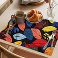 thumbnail image 3 of Colored Leaves Placemats Set of 2, Spring Retro Pastoral Plant Non-Slip Place Mats Washable Table Mats for Kitchen Dining Table Decorations Indoor/Outdoor, 3 of 9