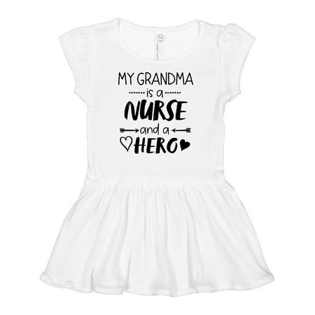 

Inktastic My Grandma is a Nurse and a Hero Girls Baby Dress