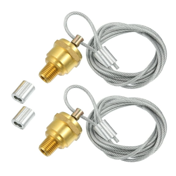 Unique Bargains 2Pcs 1/4" NPT Air Tank Drain Valve with 60" Cable for Trucks