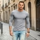 thumbnail image 2 of Camiseta básica informal de manga larga con degradado de color para hombre - Diseño ligero en el dobladillo, poliéster-spandex, tallas S-XXXL, 2 of 3