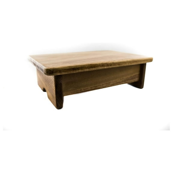 Foot Stool Poplar Wood Maple Stain 4" Tall (Made in The USA)