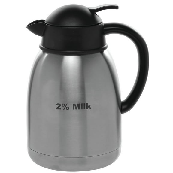 HUBERT® Coffee Cream Carafe with 2% Milk Imprint, 1.5 Liter