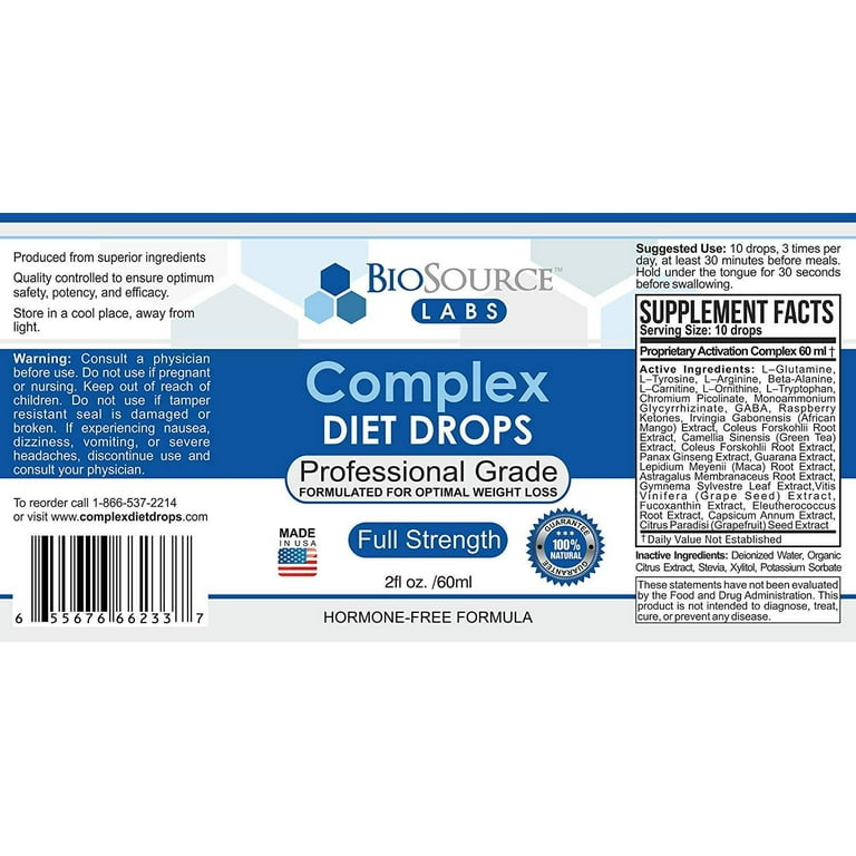 BioSource Labs Complex Diet Drops Best Natural Weight Management