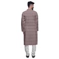 thumbnail image 3 of Atasi Long Sleeve Kurta Printed Button Down Asymmetric Designer Kurta For Boys, 3 of 5