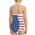 thumbnail image 5 of FOR U DESIGNS American Flag Sleeveless Bathing Suit Quick Dry One Piece Swimsuit for Girls 5-6 Years Dance Ballet Gymnastics Leotard, 4th of July, 5 of 6