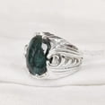thumbnail image 3 of Emerald Corundum Mans Ring, Natural Emerald Corundum, May Birth Ring, Silver Jewelry, 925 Silver Ring, Gift, Heavy Mens Ring, Arabic Design, Ottoman Style Ring, Christmas, Turkey Mens Signet Ring, 3 of 5