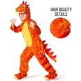 thumbnail image 4 of Morph Kids Orange T Rex Costume Boys Girls Dinosaur Jumpsuit Fancy Dress Halloween Orange T2, 4 of 6