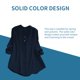 thumbnail image 4 of Minnieouse TureClos, camisa de talla grande para mujer, blusa de manga larga para primavera y otoño, Top holgado con cuello en V para chica Prendas para la parte del cuerpo azul 3XL Minnieouse AP000936-18, 4 of 6
