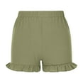 thumbnail image 5 of QLEICOM Womens Athletic Shorts, Plus Size Shorts, Fashion Solid Casual Wide Leg Loose High Waist Shorts Pants Yoga Shorts, Running Shorts, Comfy Beach Shorts, Cycling Shorts Army Green S, 5 of 7