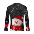 thumbnail image 5 of Blusas y camisas de manga larga y cuello redondo para hombre, informales, a la moda, con estampado navideño, cuello redondo, blusas de licra de manga larga para hombre., 5 of 5