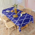 thumbnail image 5 of Blue Geometric Quatrefoil Pattern Rectangle Tablecloth 60"x120",Waterproof Polyester Rectangle Table Cloth, Wipeable Spillproof Polyester Tablecloth for Dining, Camping, Indoor and Outdoor, 5 of 6