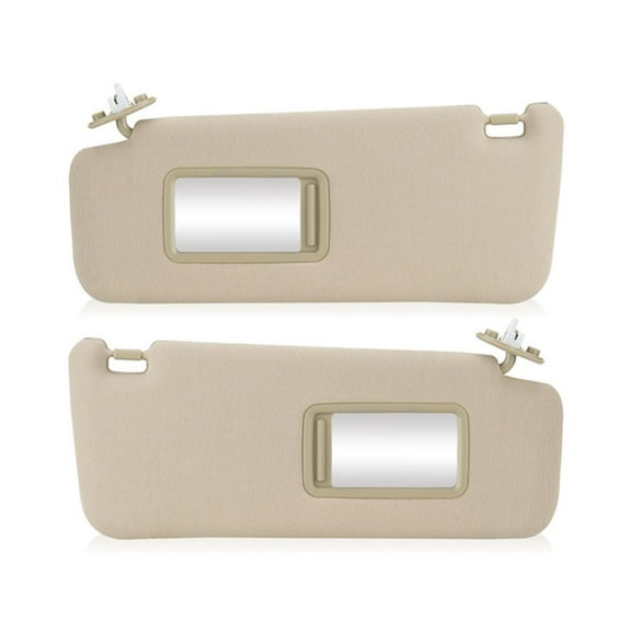 Left Driver & Right Passenger Side Car Sunvisor With Makeup Mirror For 2010-2023 Toyota 4Runner Replace 74320-35A91-B1 74310-35B01-B1-Driver and codriver-beige