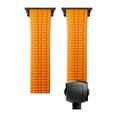 thumbnail image 7 of Silicone Watch Band Compatible with Apple Watch 42(Series 1/2/3)/44/45/46/49mm, Stainless Steel Black Color Metal Folding Clasp, for iWatch Series 10 9 8 7 6 5 4 3 2 1 SE Ultra, Orange, 7 of 7