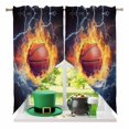 thumbnail image 2 of Swag Curtains Valances for Windows, Basketball on Fire Short Kitchen Window Curtains Over Sink, Water And Lightning Cafe Curtains Panel Set Of 2,Rod Pocket, 36 Inches Length, 2 of 9