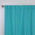 thumbnail image 2 of Superior Blackout Solid Light Filtering Back Tab Curtain Panel Set, 26"X 63", Aqua, 2 of 9