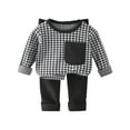 thumbnail image 2 of 100% Cotton Kids Kids Girl 2pc Outfit Set - Black Gingham Top & Solid Pants, Soft Breathable Easy-On Daily Wear for 0-6 Years (80-150cm),Size 2-3T, 2 of 5