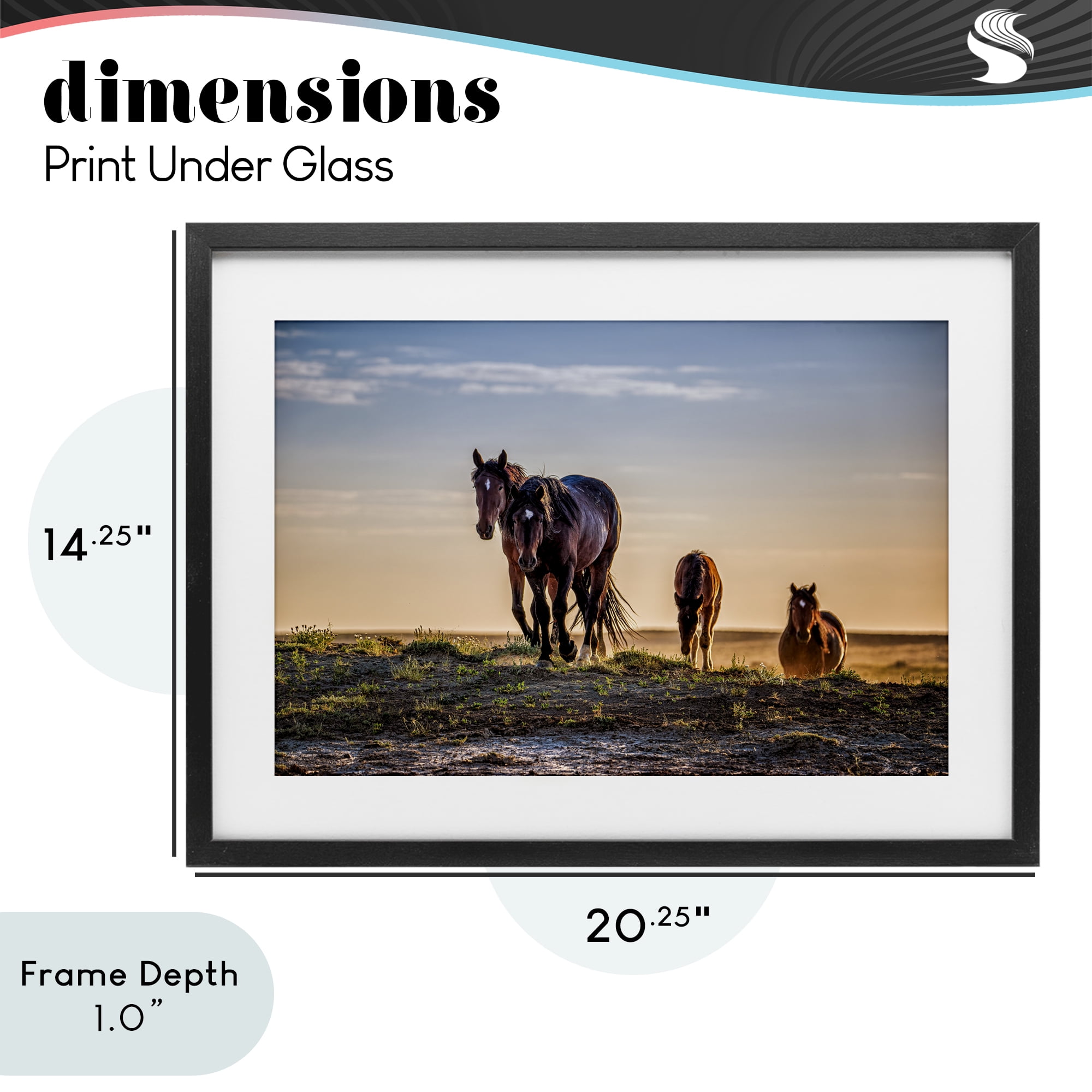 Stupell Industries Horses Coming Home Black Framed Print Under Glass, design by Tim West