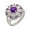 Metal Color: White; Stone 1 Color:Purple; Stone 2 Color:Clear; Center Stone Color:Purple, variant on Bertha BRJ20350R5 Juliet Collection Women 18k White Gold Plated Fashion Ring - Size 5