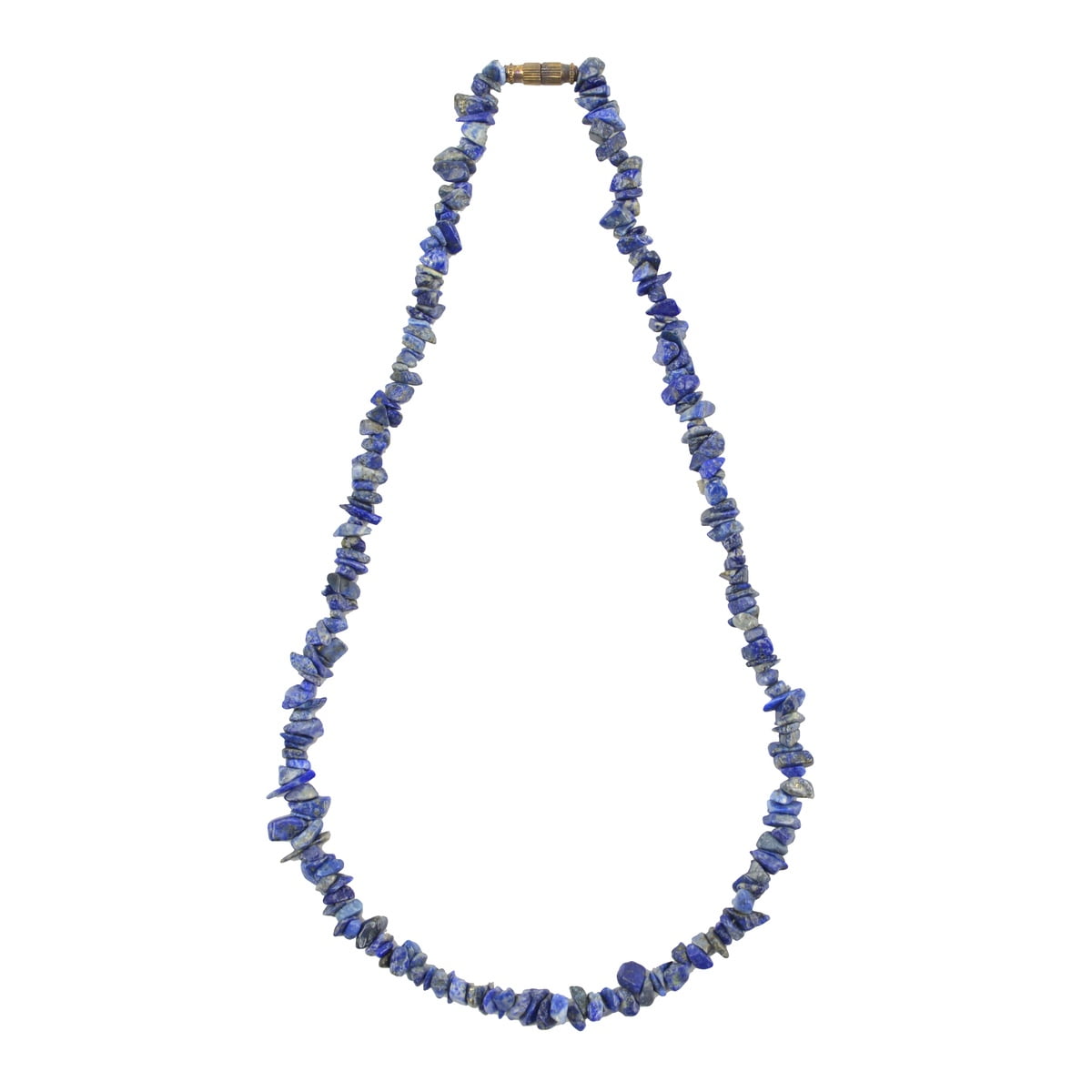 Vintage 16-18 Necklace With Faux Blue And Lapis Stone Chip Beads Used