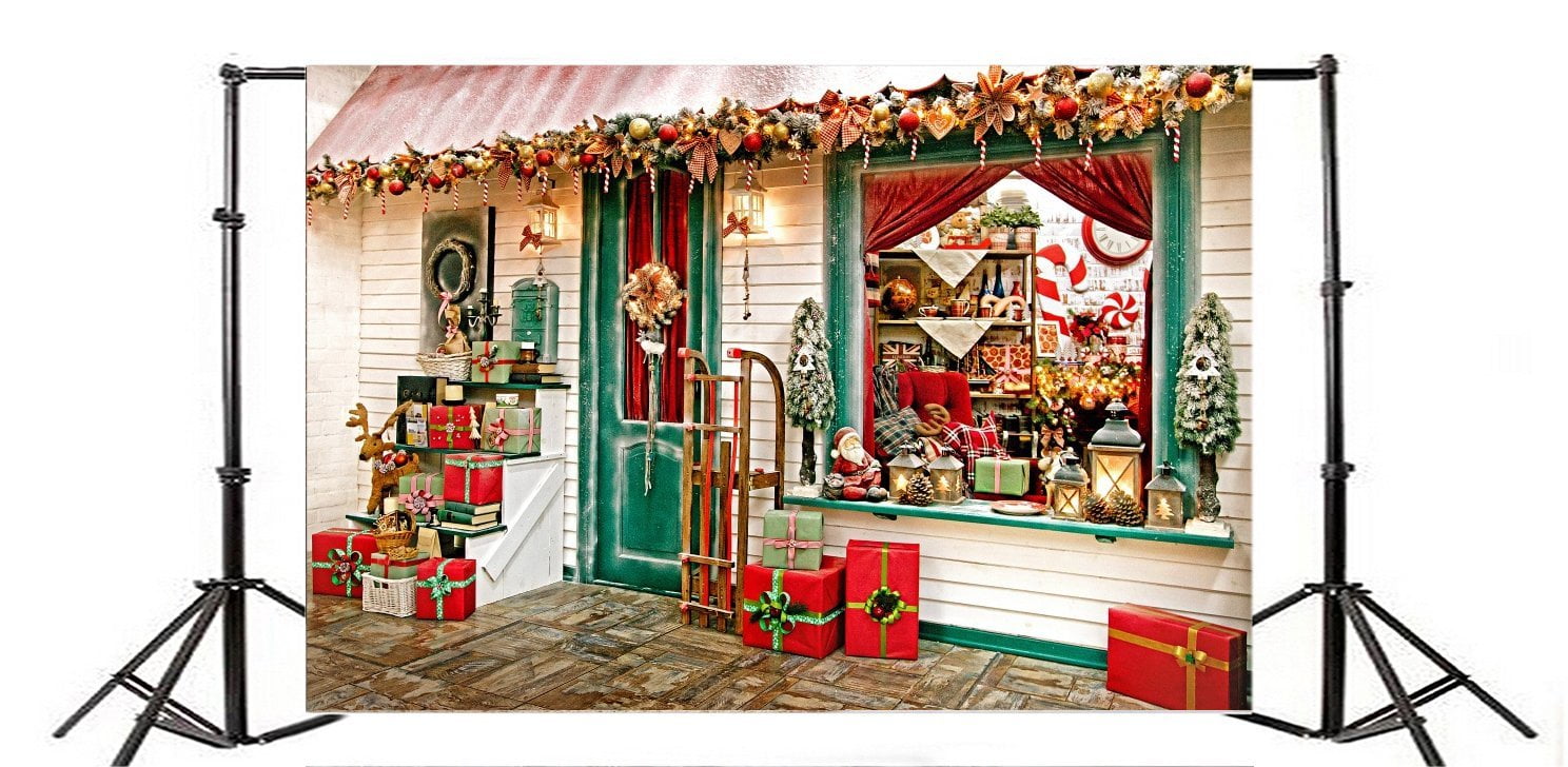 HelloDecor 7x5ft Christmas Backdrop Photography Background Xmas Shop ...