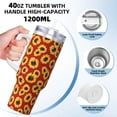 thumbnail image 3 of Picia Sunflowers On Red Pattern 40oz Ice Bully Insulated Tumbler with Handle, Double-Wall Stainless Steel Cup, Leak-Proof Lid and Straw, 3 of 8