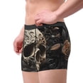thumbnail image 2 of Sikiie Vintage Pattern Flower Skull Print Men's Boxer Briefs, Elastic Waistband Boxer Briefs Leggings-XX-Large, 2 of 5