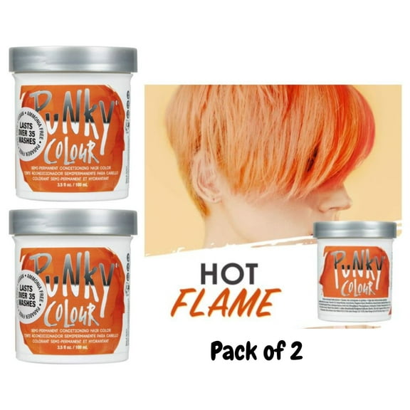 Jerome Russell PUNKY COLOUR Semi Permanent Conditioning Color 3.5 oz - Flame ( PACK OF 2 )
