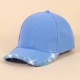 thumbnail image 2 of Rhinestone Baseball Cap with Adjustable Fit, Women's Sparkly Summer Sun Hat, Casual Glam Outdoor Headwear, 2 of 6