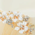 thumbnail image 6 of Ruanlalo Wedding Bridal Flower Rhinestone Hair Pin Clip Bridesmaid Side Comb Jewelry Golden, 6 of 6