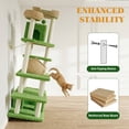 thumbnail image 6 of Merrland 74" Cat Tree for Indoor Cats and Kittens, Multi-Level Cat Tower with Teddy Fleece & Rattan Condo, Dual-Sided Cushion Design, Green, 6 of 9