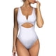 thumbnail image 1 of Traje de baño de una pieza para mujer, traje de baño con control de abdomen, traje de baño push up, bikini con cuello en V para mujer, 1 of 5