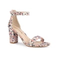 thumbnail image 1 of BLISSFUL STEP Women's Shoes Solid Color Open Toe Block High Heels Summer Sandals Pink 8, 1 of 7