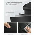 thumbnail image 6 of 21-Gallon Stainless Steel Trash Can - Large Kitchen Bin with Odor Control, Stay-Open Lid & Wide Pedal, Space-Saving Design, Black, 6 of 6