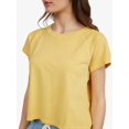 thumbnail image 6 of Roxy Women's Sun Lines Oversized Relaxed Fit Boyfriend Tee T-Shirt in Mustard (Medium, Mustared), 6 of 8