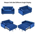 thumbnail image 3 of MIKIBAMA 55" Velvet 3 In 1 Convertible Sofa Bed with Side Pockets & Adjustable Backrest, Perfect for Living Room,Blue, 3 of 7