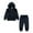 a-Black83, variant on VNKIDY Girls Outfits Toddler Kids Solid Color Velour Tracksuit Set Long Sleeve Full Zip Hooded Jacket With Kangaroo Pocket Elastic Waist Jogger Pants For Daily Wear Versatile Sets