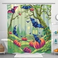 thumbnail image 1 of Whimsical Halloween Shower Curtain with Pumpkins & Bats - Enchanting Decor, 1 of 4