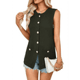 thumbnail image 3 of Women'S 2025 Summer Sweater Vest Sleeveless Knit Cardigan Button Down Tank Tops Green XL, 3 of 9