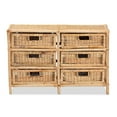 thumbnail image 4 of bali & pari Dariana Rattan BOHO Storage Cabinet, 6-Drawer, Natural Brown, 4 of 11