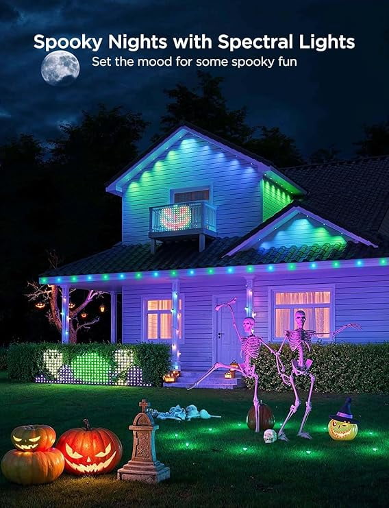 Govee RGBIC WiFi Wireless Outdoor Permanent String Lights, 100ft, White