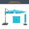 thumbnail image 2 of FLAME&SHADE 10*10FT Square Cantilever LED Umbrella For Your Outdoor Space – Solution-Dyed Fabric, Aluminum Frame, and Innovative 360° Rotation System,Lake Blue, 2 of 5