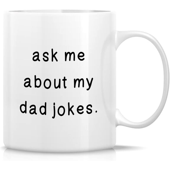 Funny Mug - Ask Me About My Dad Jokes 11 Oz Ceramic Coffee Mugs - Funny Sarcasm Sarcastic Motivational Inspirational Pregnancy Announcement Gift for New dad father friends father's day gift