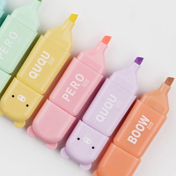 5 Pcs Novelty Cute Mini Bear Highlighter Pens Assorted Colors Plastic Pens for Office Writing Home Supplies colorful*5 2.1 In