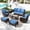 Navy-blue, variant on SUMMIT LIVING 7-Seat Wicker Outdoor Patio Furniture Set with Ottomans, Metal Sectional Patio Conversation Set, Red