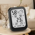 thumbnail image 4 of Digital Indoor Thermometer and Hygrometer with Large LCD Display - Accurate Real-Time Temperature and Humidity Monitor in Black, Includes Built-in Battery, Ideal for Home and Office Use, 4 of 6