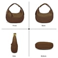 thumbnail image 5 of KXF Women's Leather Saddle Crossbody Bag, Vintage Casual Crescent Shoulder Purse with Adjustable Strap for Daily Use, 5 of 8